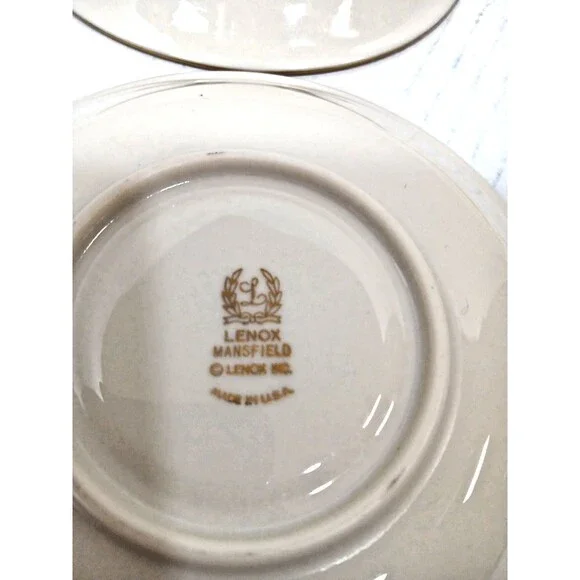 Lenox Mansfield 4 Fine Bone China Saucers 5 5/8" - Picture 3 of 3